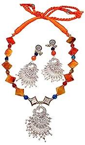 Buy Devashrita's Sparkle Collection Peacock Pendant with deep Yellow ...