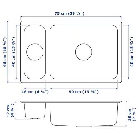 IKEA HILLESJON Inset sink 1 1/2 bowl, stainless steel | IKEA Kitchen s ...