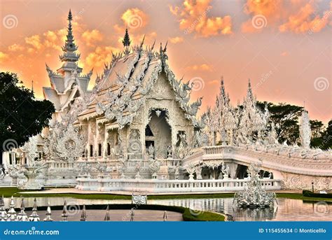 Wat Rong Khun or the White Temple in Chiang Rai, Thailand Stock Photo ...