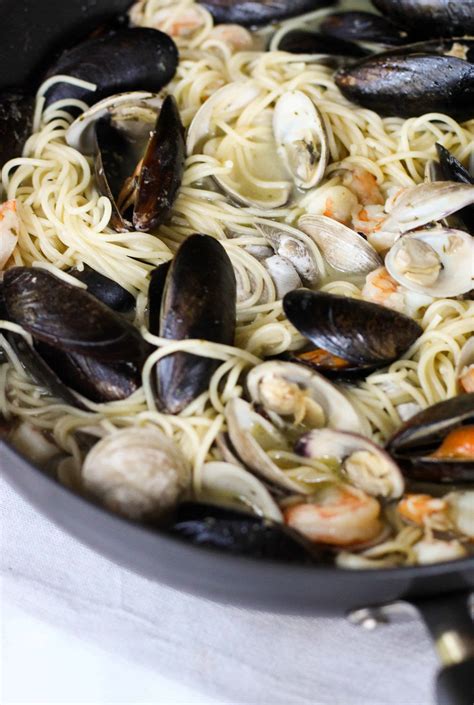 Easy Seafood Pasta with White Wine Butter Sauce - The Culinary Compass