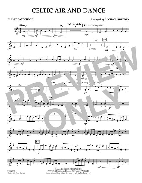 Celtic Air and Dance - Eb Alto Saxophone by Michael Sweeney Sheet Music ...