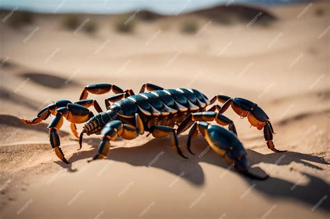 Premium AI Image | A scorpion in the desert with the desert in the ...
