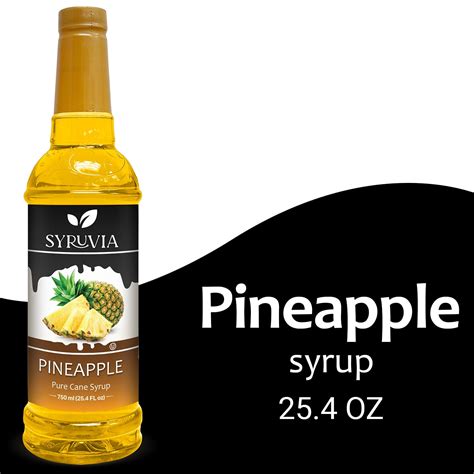 Syruvia Coffee Flavoring Syrup with Pure Cane, Pineapple Flavor, 25.4 ...