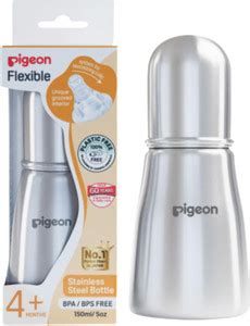 Pigeon Flexible Stainless Steel Bottle - 150 ml - steel baby bottles ...