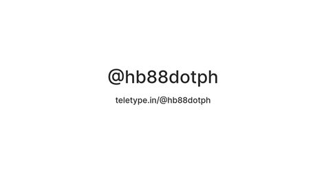 @hb88dotph — Teletype