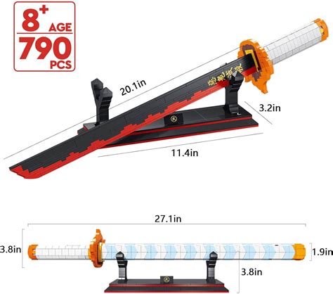 Buy HIGH GODO Demon Slayer Sword Building Set, 27in Rengoku Kyoujurou ...