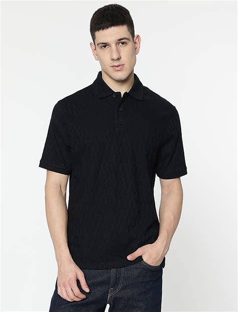 Buy Cotton Rich Self Design Polo T-Shirt at Marks & Spencer