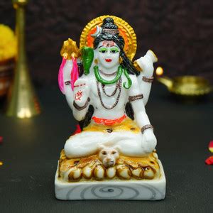 Ekhasa Hand Painted Lord Shiva Idol for Home (5 inch) | Marble Dust ...