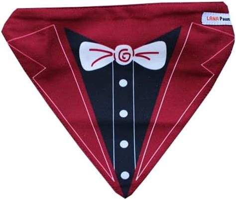 Lana Paws Tuxedo Dog Bandana Scarf, Maroon, S-M, 30 Gram : Amazon.in ...