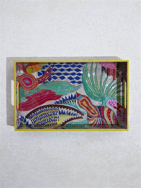 Buy Westside Home Multicolour Bird Printed Serving Tray from Westside