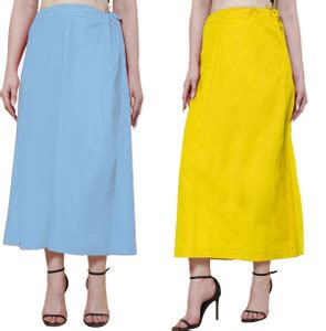 sadaf creation Yellow & Light Blue saree petticoat length 38 inch waist ...
