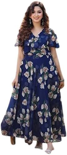 Buy Sarathi Enterprise Women's Georgette Casual Knee Length Fit & Flare ...