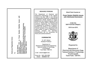 Fillable Online nitt Power System Stability Issues with Distributed ...