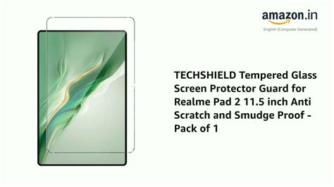 Watch TECHSHIELD Tempered Glass Screen Protector Guard for Realme Pad 2 ...
