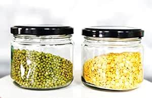 Buy Hc The Crafts Glass Jar and Container Air Tight Black Lid for ...