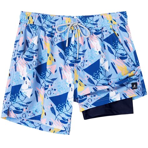 SURF CUZ Mens Swim Trunks with Compression Liner Quick Dry Bathing ...