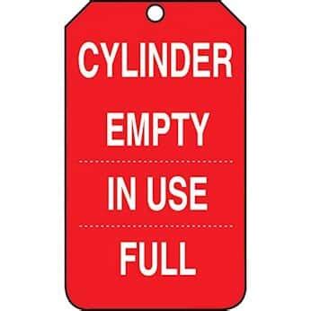 Accident Prevention Tags; Status Tags; Cylinder Empty/In Use/Full ...