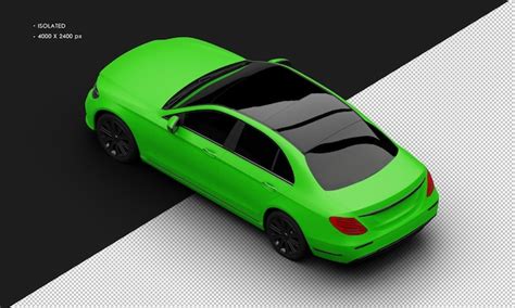 Carro urbano de luxo sedan verde fosco realista isolado e elegante da ...