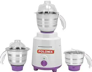 Buy POLOMIX Voxy 1 Hp Watt Mixer Grinder With 3 jars - (White & Purple ...