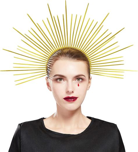 Buy Fantherin Mary Halo Crown Headband Goddess Zip Tie Spiked Halo ...