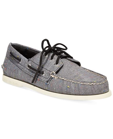 Sperry top-sider A/o 3-eye Fleck Canvas Boat Shoes in Gray for Men ...