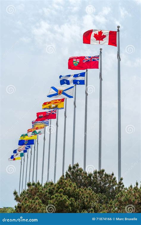 Picture of the Canadian and Provincial Flags Stock Photo - Image of ...