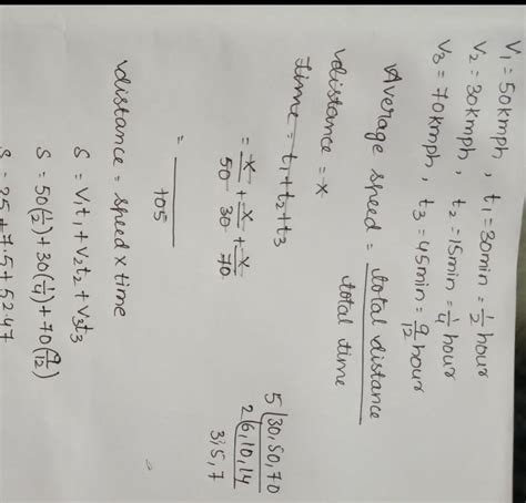 Car travels 50 kilometre in 30 minutes and then 15 kilometre in 15 ...