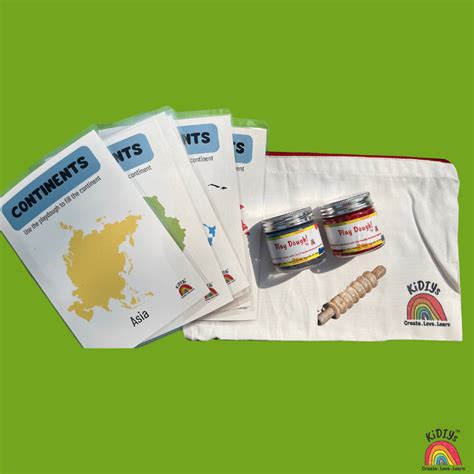 Shop Continent themed Playdough Mats Travel Kit for Kids: Fun ...