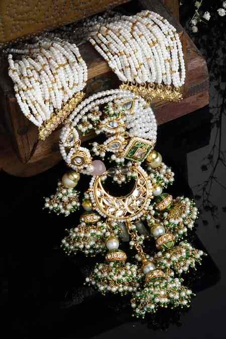 Buy Gold Plated Kundan Multi Layered Pendant Necklace by Dugran By ...