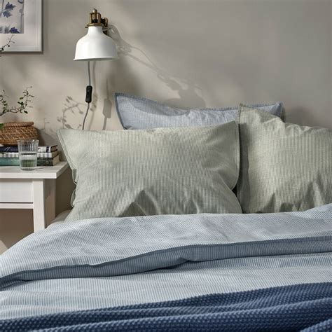 BERGPALM pillowcase, green/striped, 50x80 cm (20x31") - IKEA