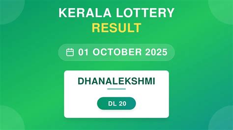 Dhanalekshmi Lottery Result On October 1, 2025 | Dhanalekshmi DL-20 ...