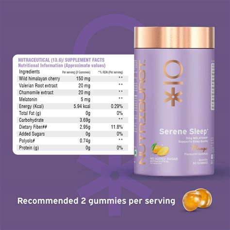 Buy NUTRIBURST SERENE SLEEP GUMMIES FOR QUALITY SLEEP & STRESS ...