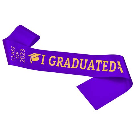 Purple Graduation Sash With Gold Glitter Letter I Graduated Class ...