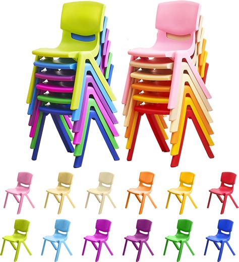 Amazon.com: Axidou 6 Pack Premium 11" H Plastic Stackable School Chairs ...