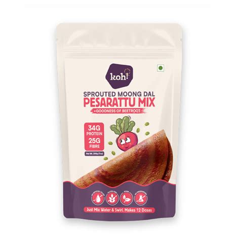 koh! Beetroot Pesarattu Mix | Sprouted Moong Dal | 200g – kohfoods