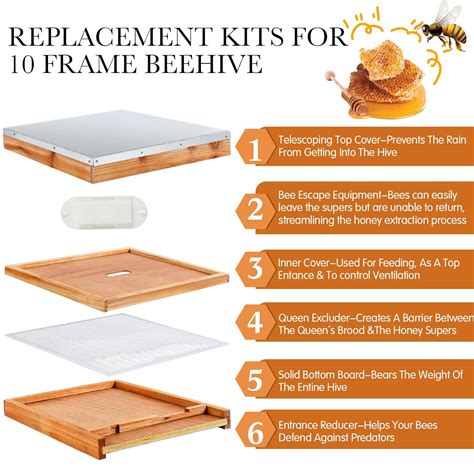 Colingmill 6 Pcs Beehive Parts Kit for 10 Frame Bee Hive India | Ubuy