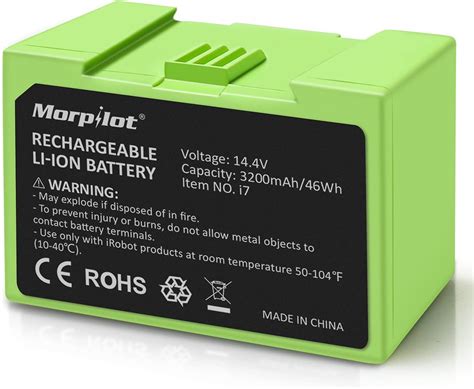 Amazon.com: 14.4V 3200mAh i7 Battery Replacement for iRobot Roomba e ...