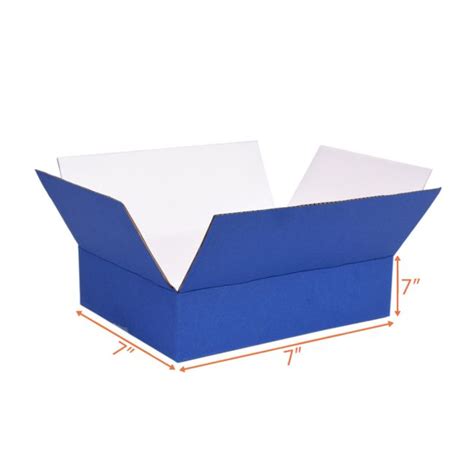 7X7X7 Blue Packing Box | Corrugated Hamper Box