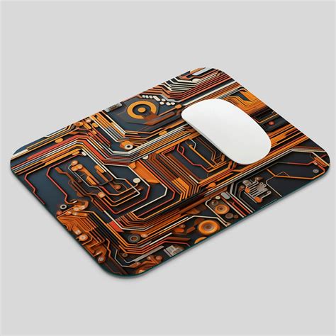Stylish Tech Orange GeometricAbstract Fluid Art Mouse Pad - Premium ...