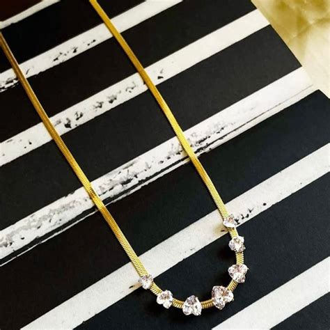 Salve ‘Eros’ Stainless Steel Heart Motif Snake Chain Necklace