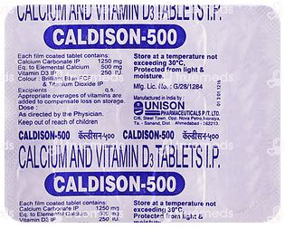 Caldison 500 Mg Tablet 15 - Uses, Side Effects, Dosage, Price | Truemeds