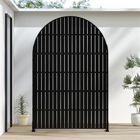 Lumioca 72"x47" Black Metal Outdoor Privacy Screen | Wayfair