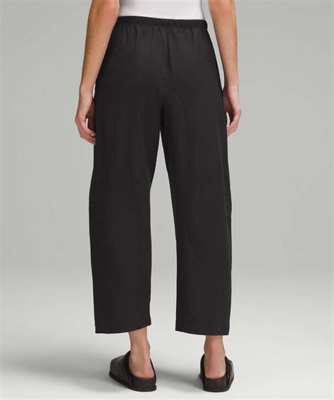 Lululemon Lightweight Mid-Rise Barrel-Leg Cropped Pant - Black - lulu ...