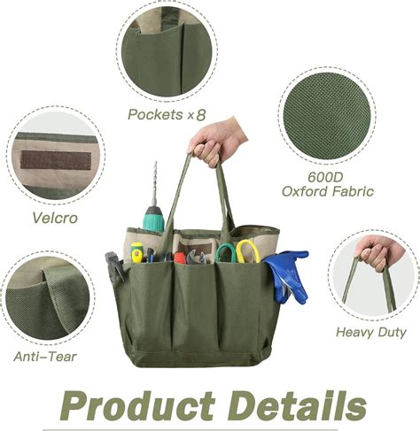 Buy Tool Bag ,Heavy Duty Tool Bags with 8 Pockets Tools Tote Bag for ...