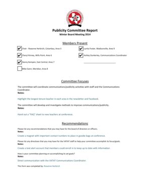 Fillable Online Publicity Committee Report Fax Email Print - pdfFiller
