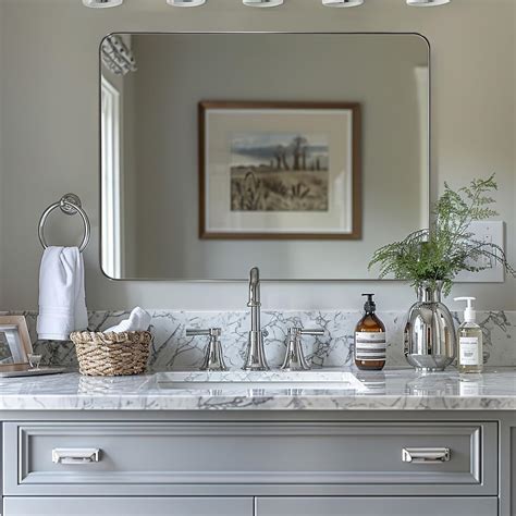 Amazon.com: ANDY STAR Chrome Bathroom Mirrors for Over Sink, 24x32 Inch ...