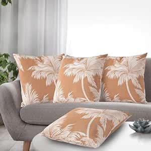 Buy SASHAA WORLD Stunning Palm Tree Printed Cotton Cushion Cover ...