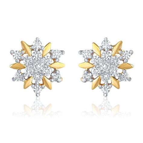 Mahi Gold Plated White Cubic Zirconia Floral Stud Alloy Earings for ...