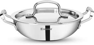BERGNER Tripro Triply Stainless Steel | Less Oil Cooking | Deep Kadhai ...