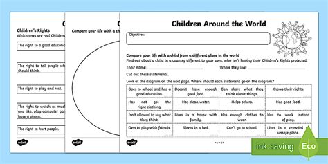 Universal Children's Day: Children Around the World Worksheet / Worksheet
